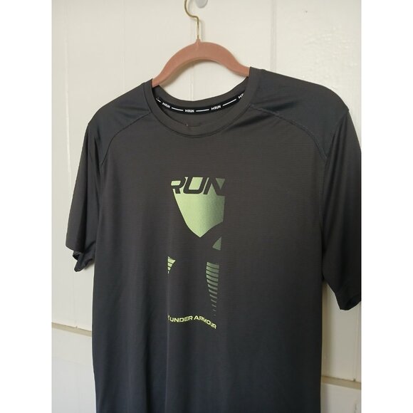 Under Armour Fitted HeatGear CoolSwitch RUN Graphic Athletic Shirt Mens L Gray - Picture 8 of 16